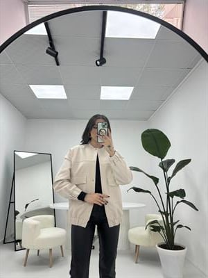 Premium Kalite Bomber Ceket Taş