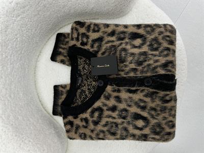 Premium Kalite Leopar Desenli Siyah Kahve Hırka 