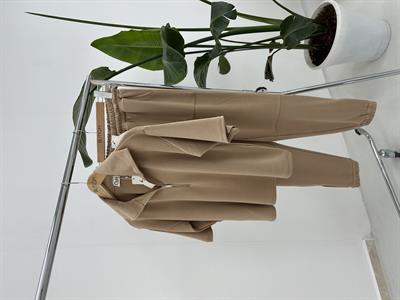 Premium Modal Kumaş Yarım Fermuarlı Camel Takım