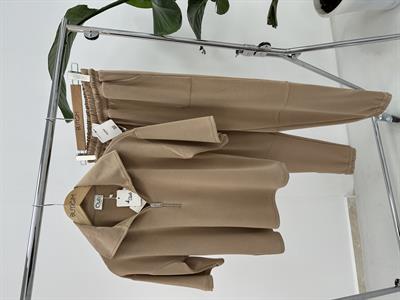 Premium Modal Kumaş Yarım Fermuarlı Camel Takım