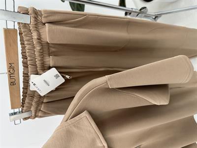 Premium Modal Kumaş Yarım Fermuarlı Camel Takım
