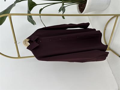 Premium Oversize Kalıp Tok Tensel Kumaş Bordo Gömlek 
