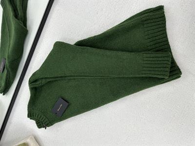 Sıfır Yaka Örgü Triko Zümrüt Yeşili   Kazak 