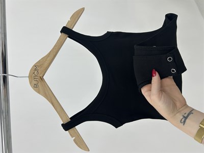 Siyah   Bodysuit Atlet