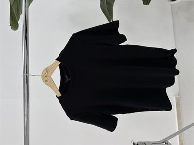 Siyah Kısa Kollu Biyeli T Shirt 