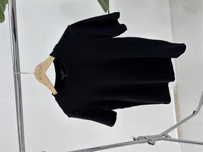 Siyah Kısa Kollu Biyeli T Shirt 