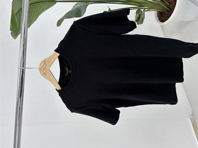 Siyah Kısa Kollu Biyeli T Shirt 