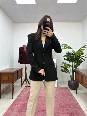 Slimfit Model Siyah Blazer  Ceket 