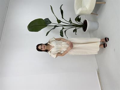 Taş Geniş Yaka Oversize Elbise 
