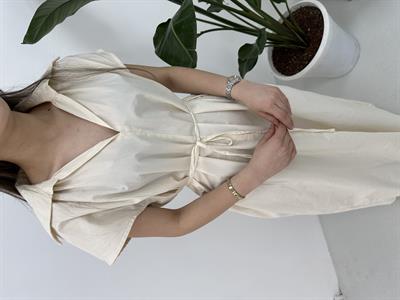 Taş Geniş Yaka Oversize Elbise 