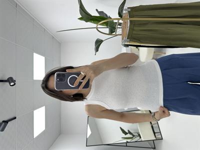 Taşlı Crop Beyaz