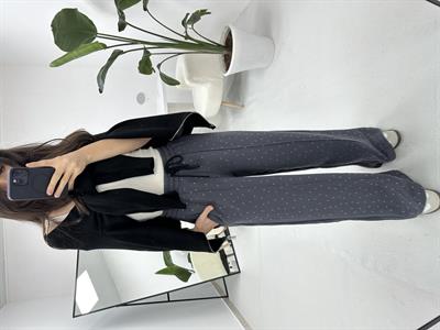 Taşlı Modal Kumaş Antrasit  Eşofman Altı