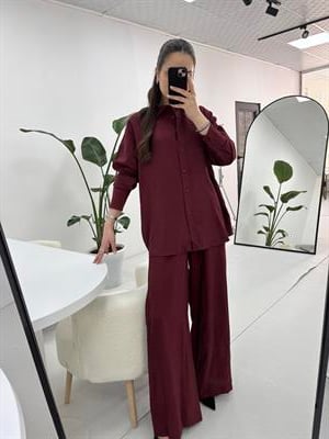 Tensel Kumaş Bordo Takım