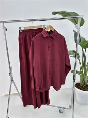 Tensel Kumaş Bordo Takım