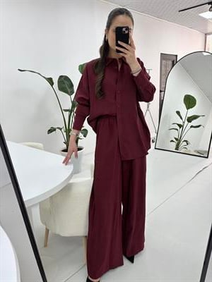 Tensel Kumaş Bordo Takım