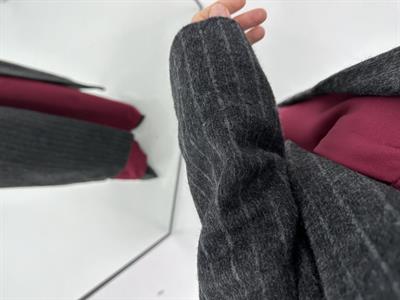 Tok Dokulu Premium Kalite  Çizgili Antrasit Kaban 