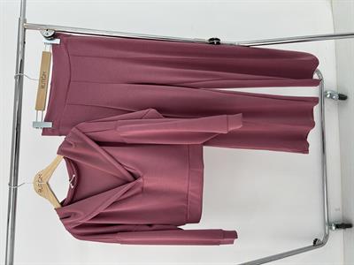 V Yaka Şapkalı Palazzo Model Gül Kurusu Eşofman Takım