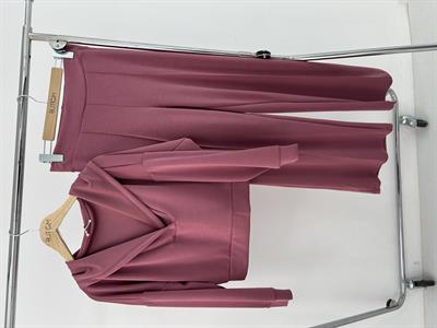 V Yaka Şapkalı Palazzo Model Gül Kurusu Eşofman Takım