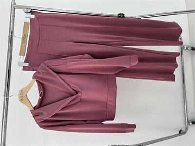 V Yaka Şapkalı Palazzo Model Gül Kurusu Eşofman Takım