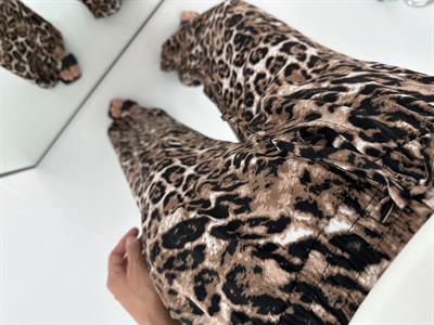 Viskon Kumaş Leopar Pantolon