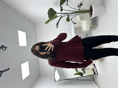 Volanlı Bordo Hırka