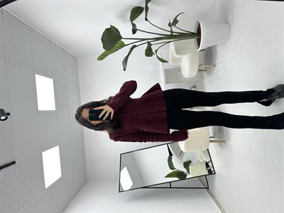Volanlı Bordo Hırka
