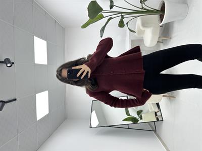 Volanlı Bordo Hırka