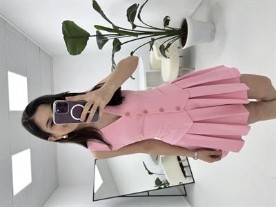 Yelekli Elbise Pembe