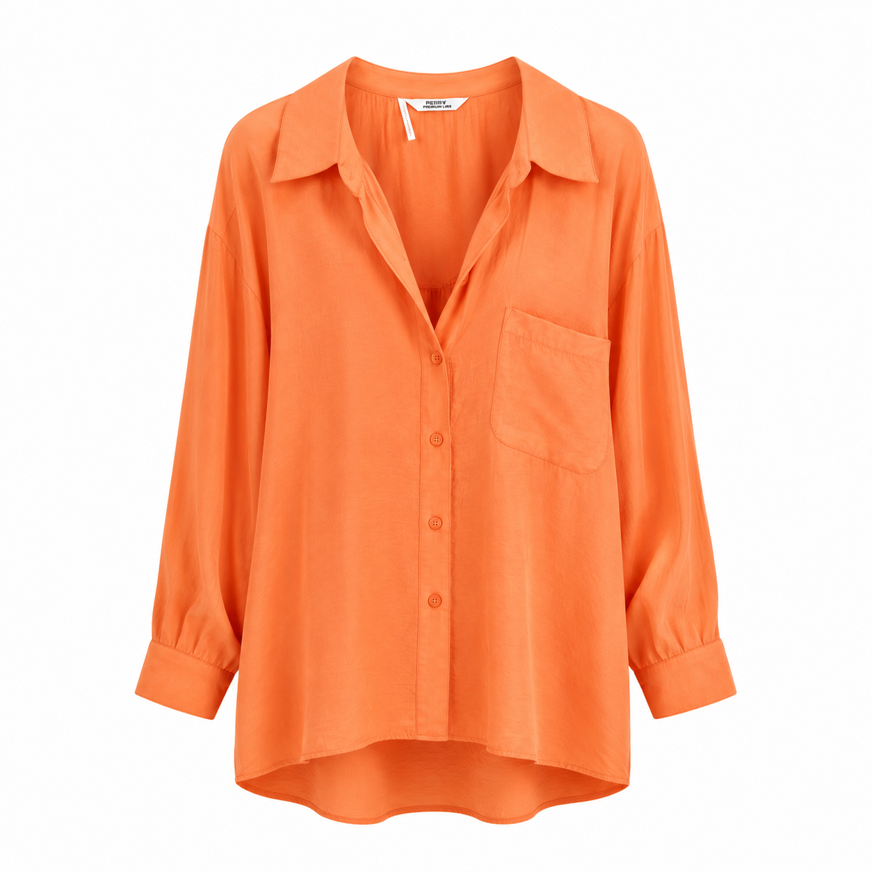 Düşük Omuzlu Oversize Orange Gömlek 