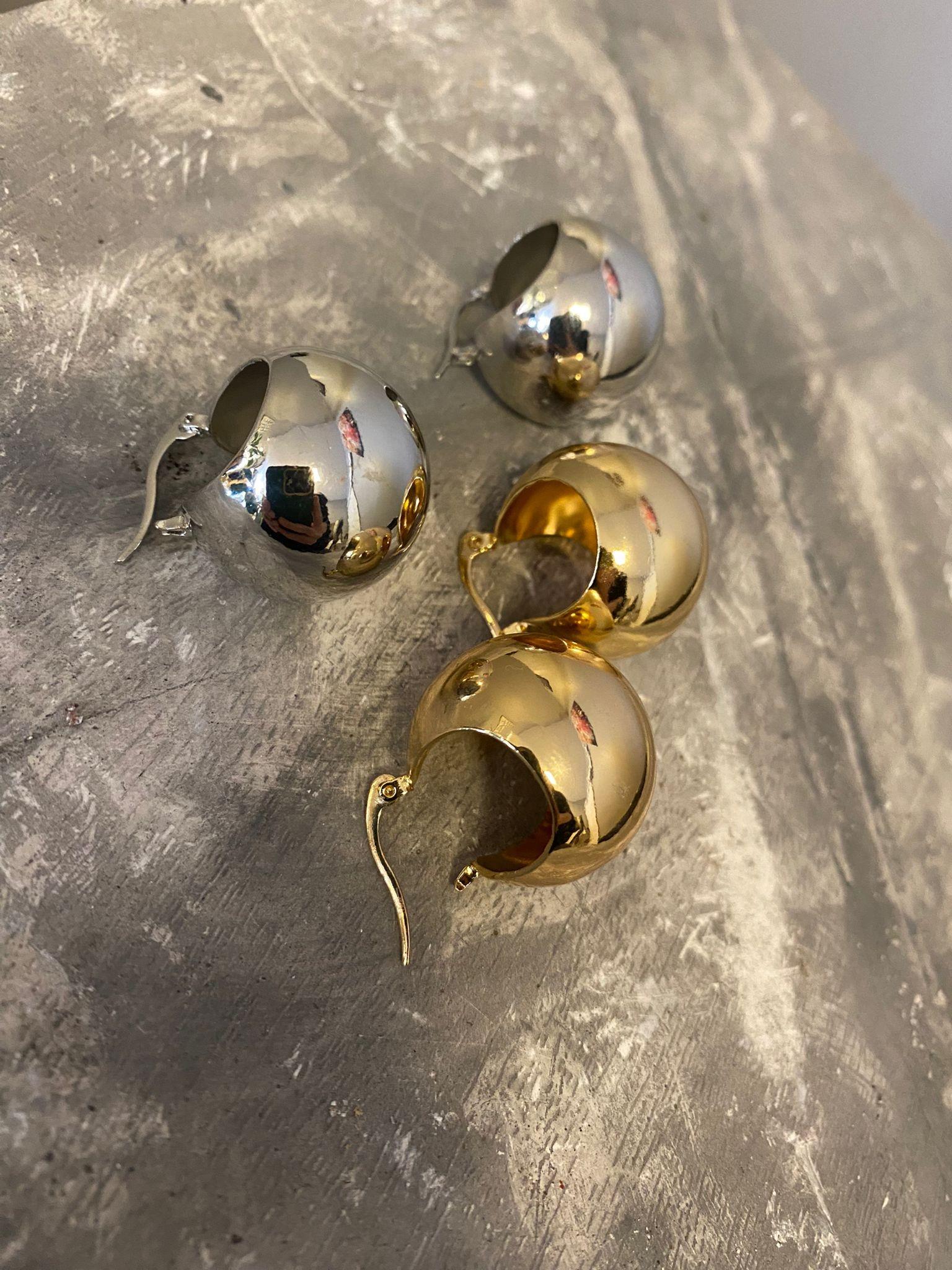 GOLD ÖZEL SERİ PLAKA İÇİ BOŞ TOP KÜPE