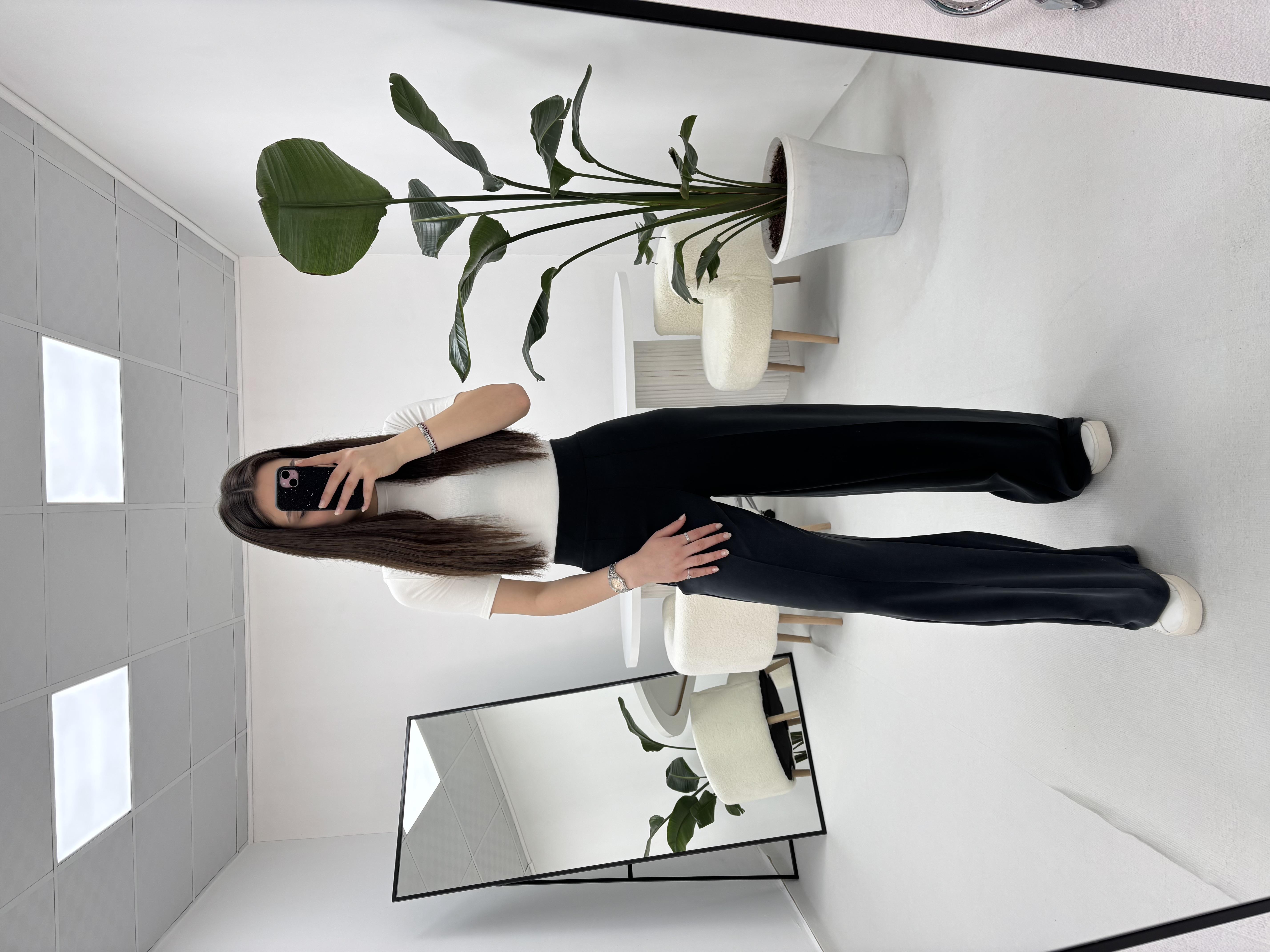 Modal Kumaş Antrasit Palazzo Model  Eşofman Altı 