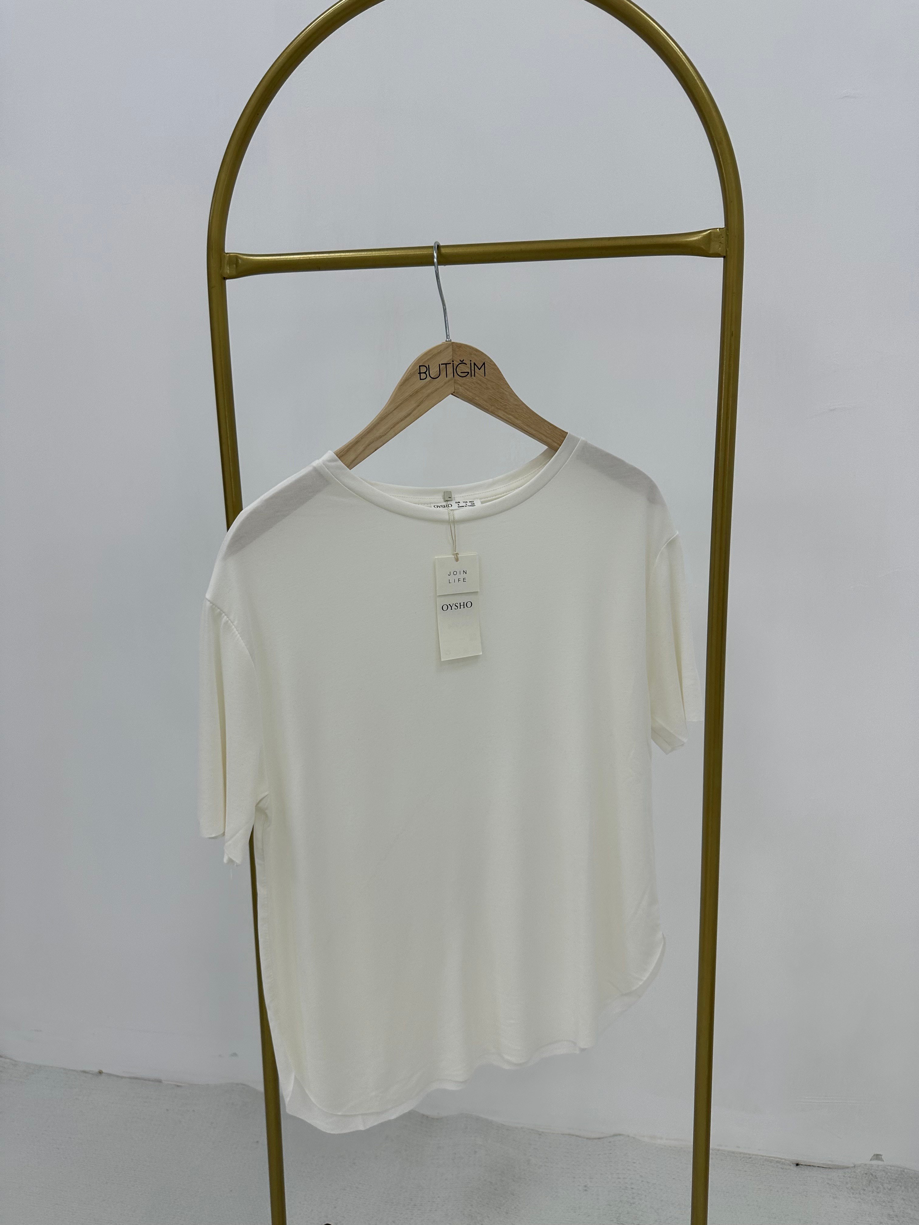Modal Kumaş Beyaz T-shirt