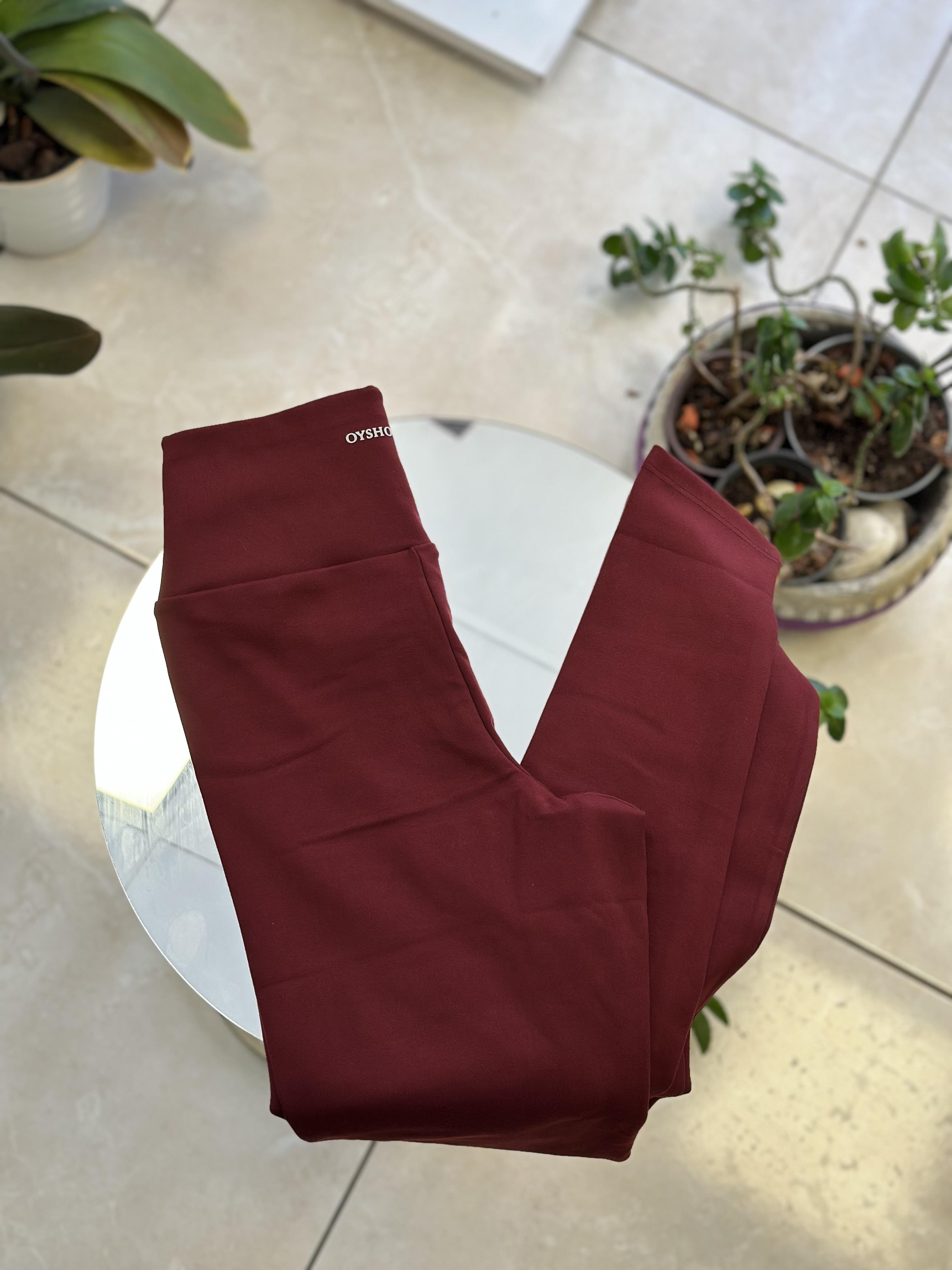 Modal Kumaş Bordo Tayt