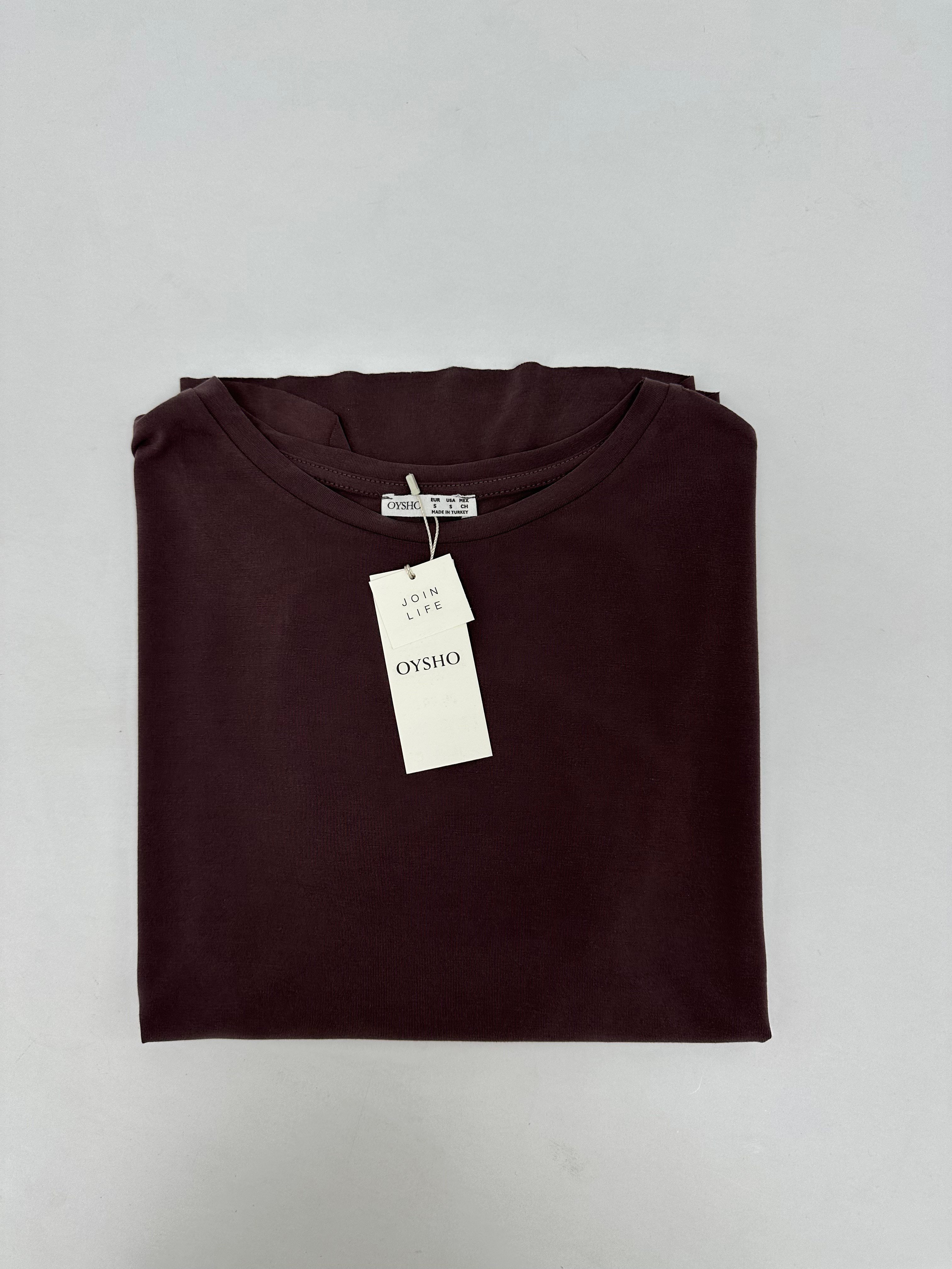 Modal Kumaş Kahverengi T-shirt