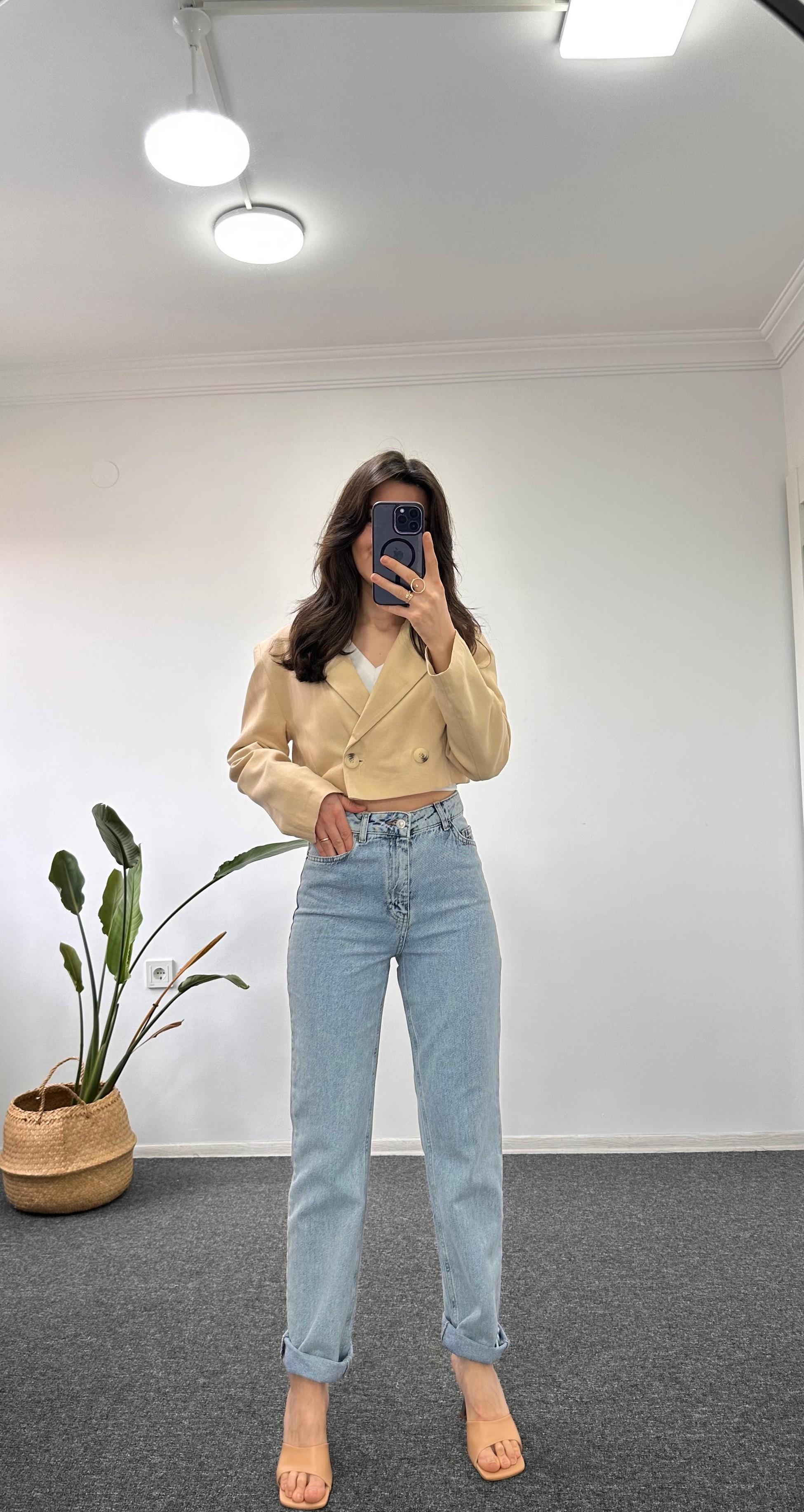 MOM JEAN MAVİ