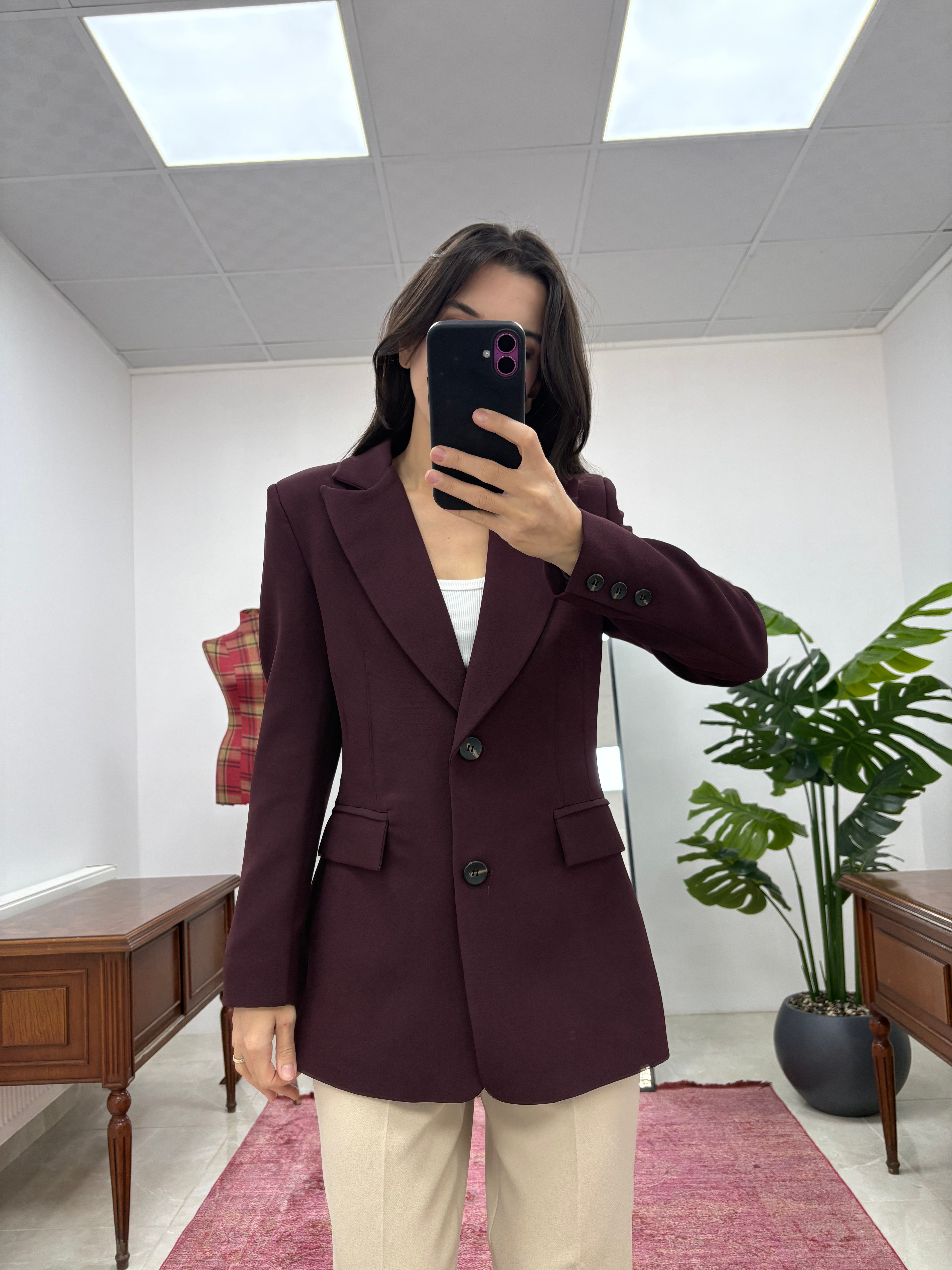 Slimfit Model Mürdüm Blazer  Ceket 