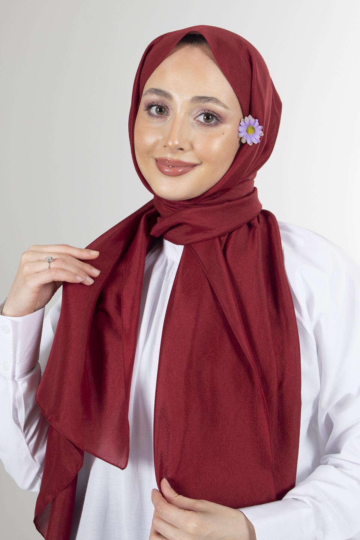 Harem Scarf Brisa Vual Bordo Düz Renk Şal-1197-04-KVS0602