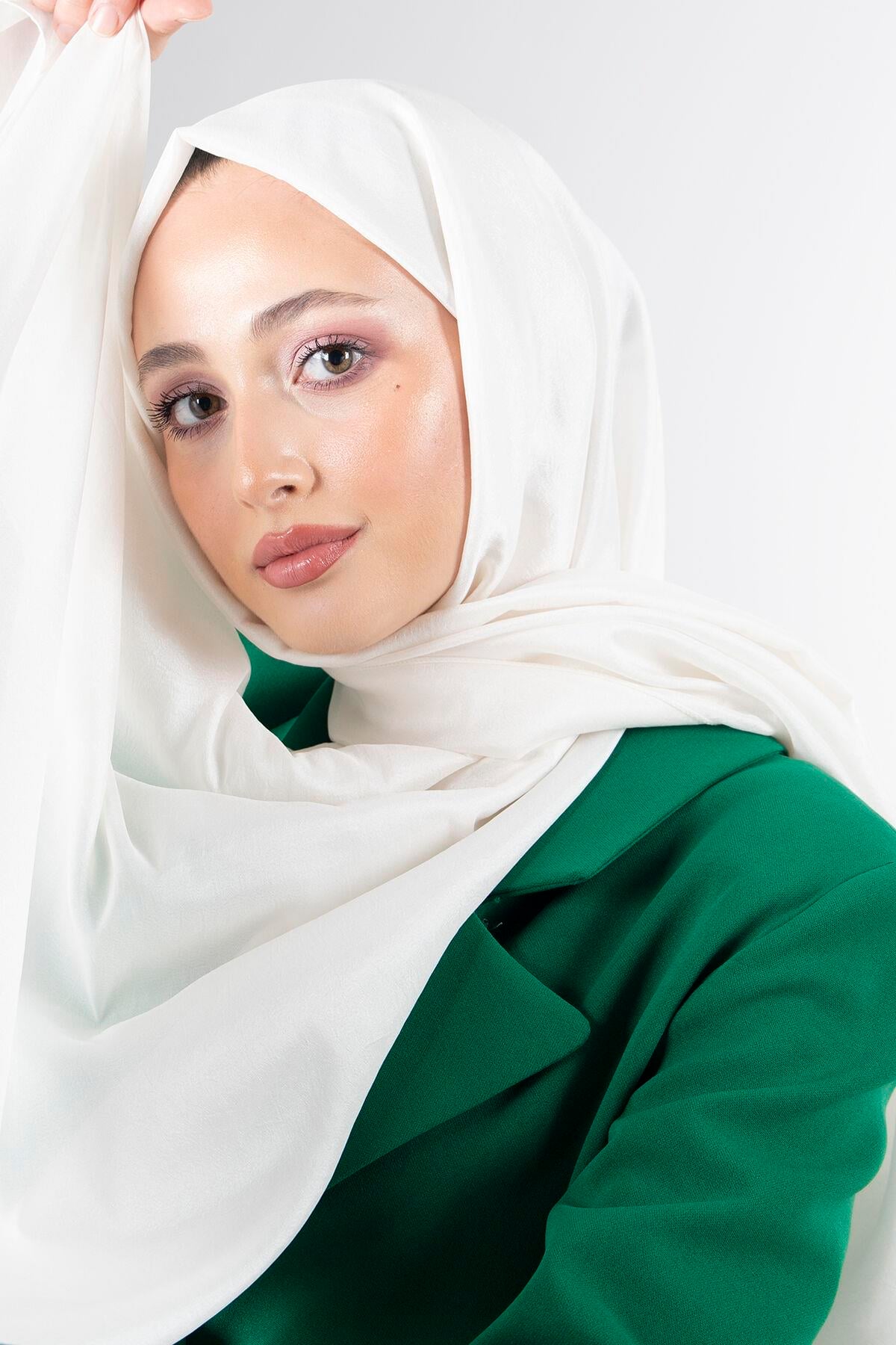 Harem Scarf Brisa Vual Ekru Düz Renk Şal-1197-147-KVS0606