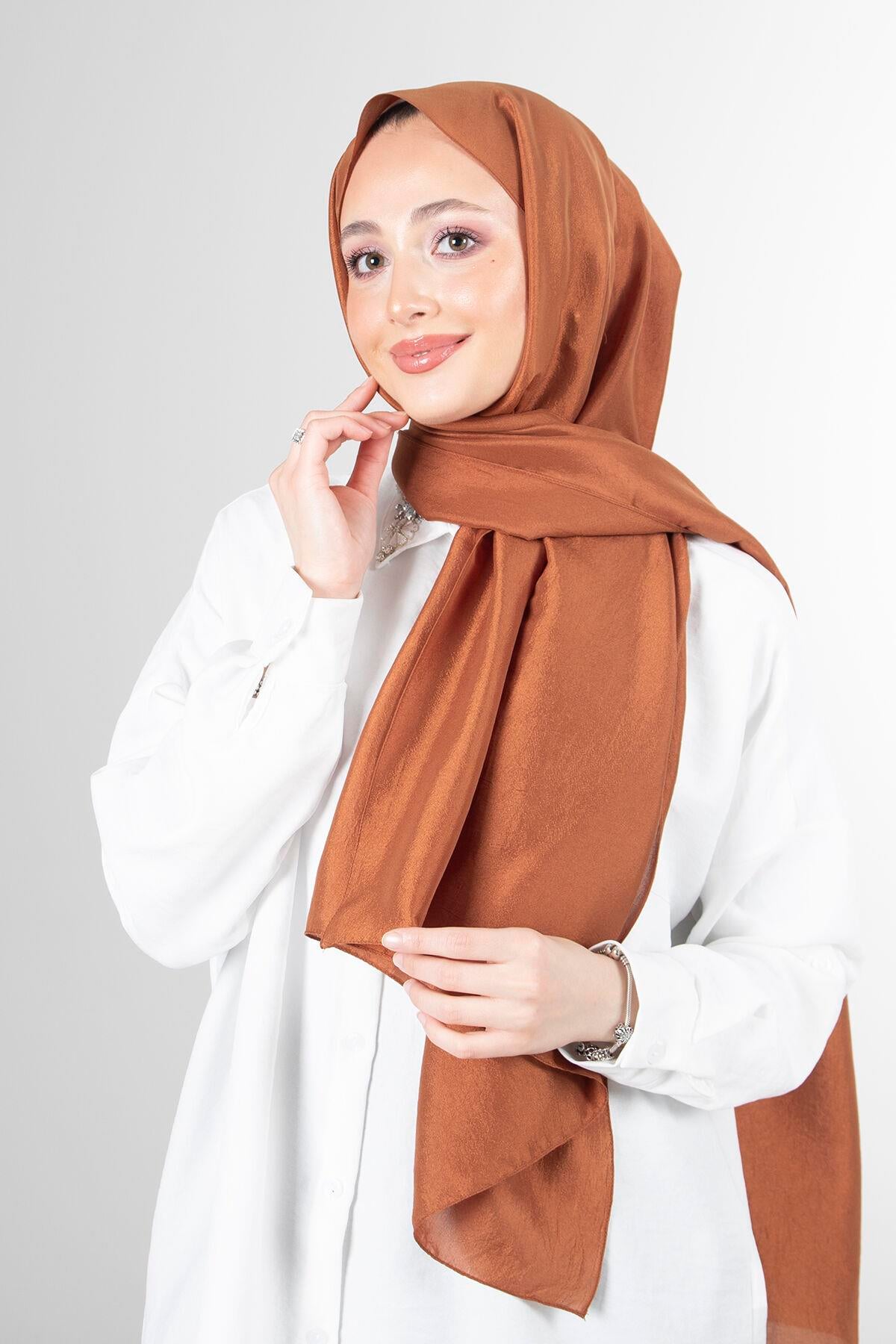 Harem Scarf Brisa Vual Taba Düz Renk Şal-1197-39-KVS0612