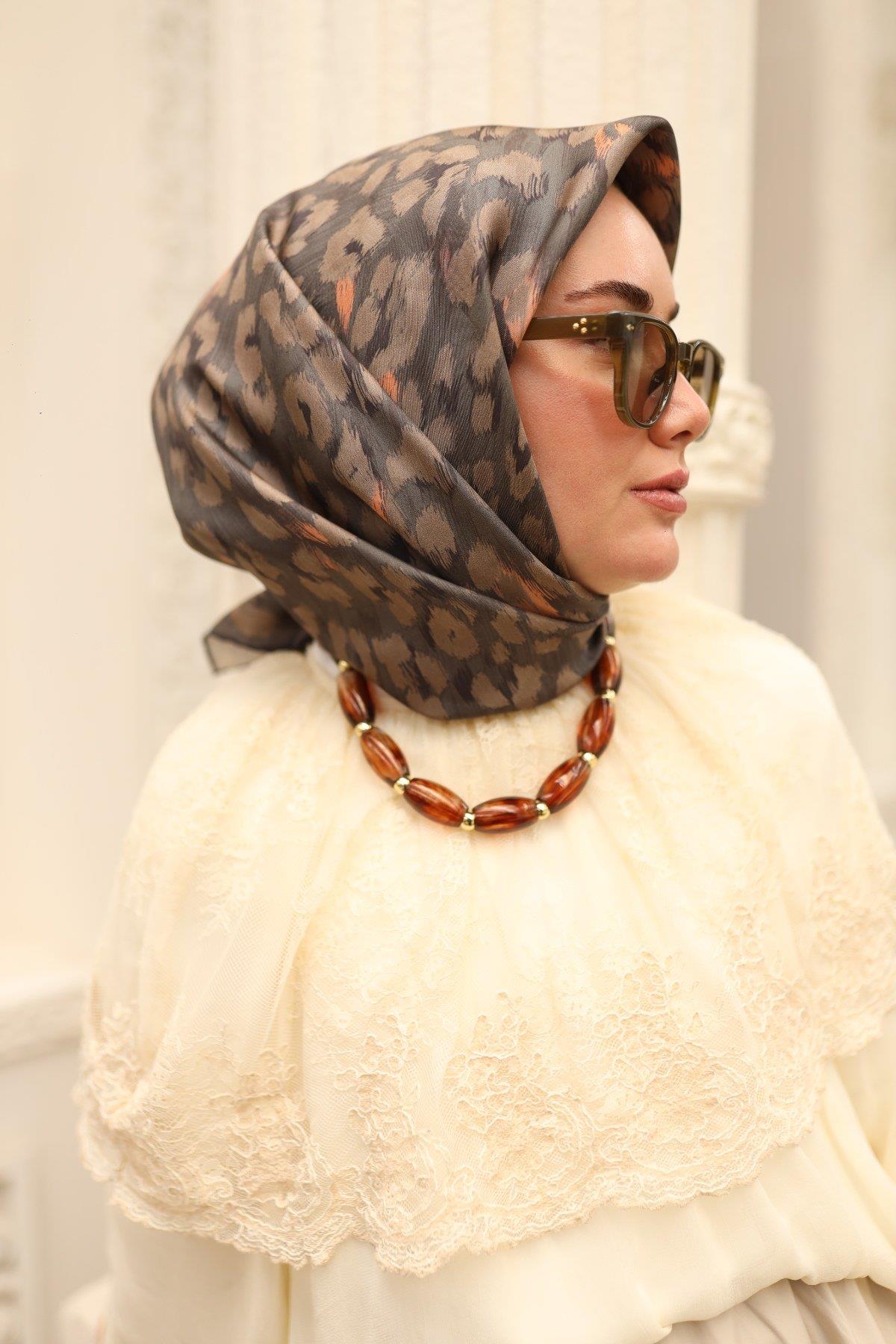 Silk Home Vizon Füme Saf İpek Tivil Dokuma Eşarp-11451-14-KVS0687