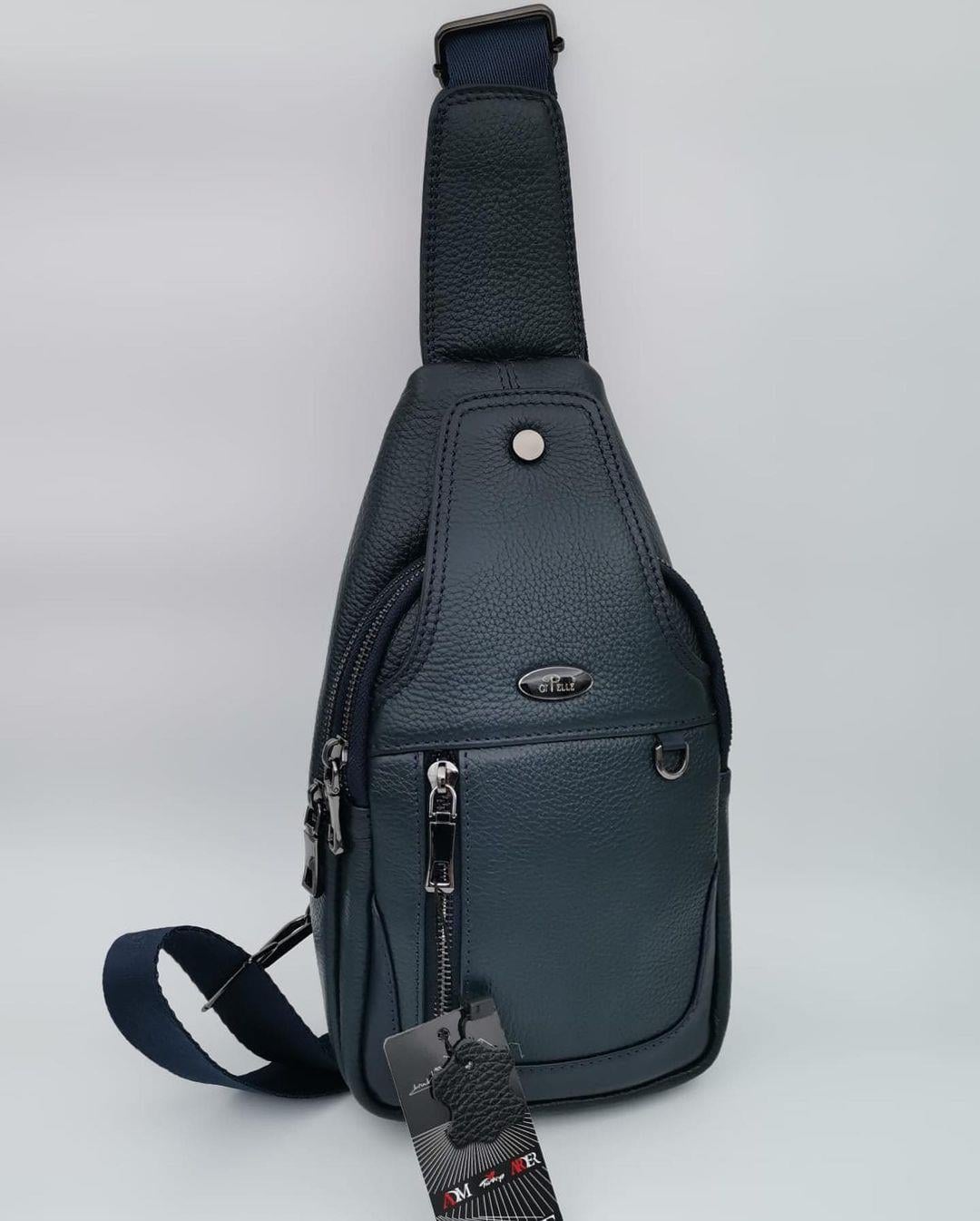 Hakiki Deri Lacivert Bodybag-TR0011-3-KVS0486