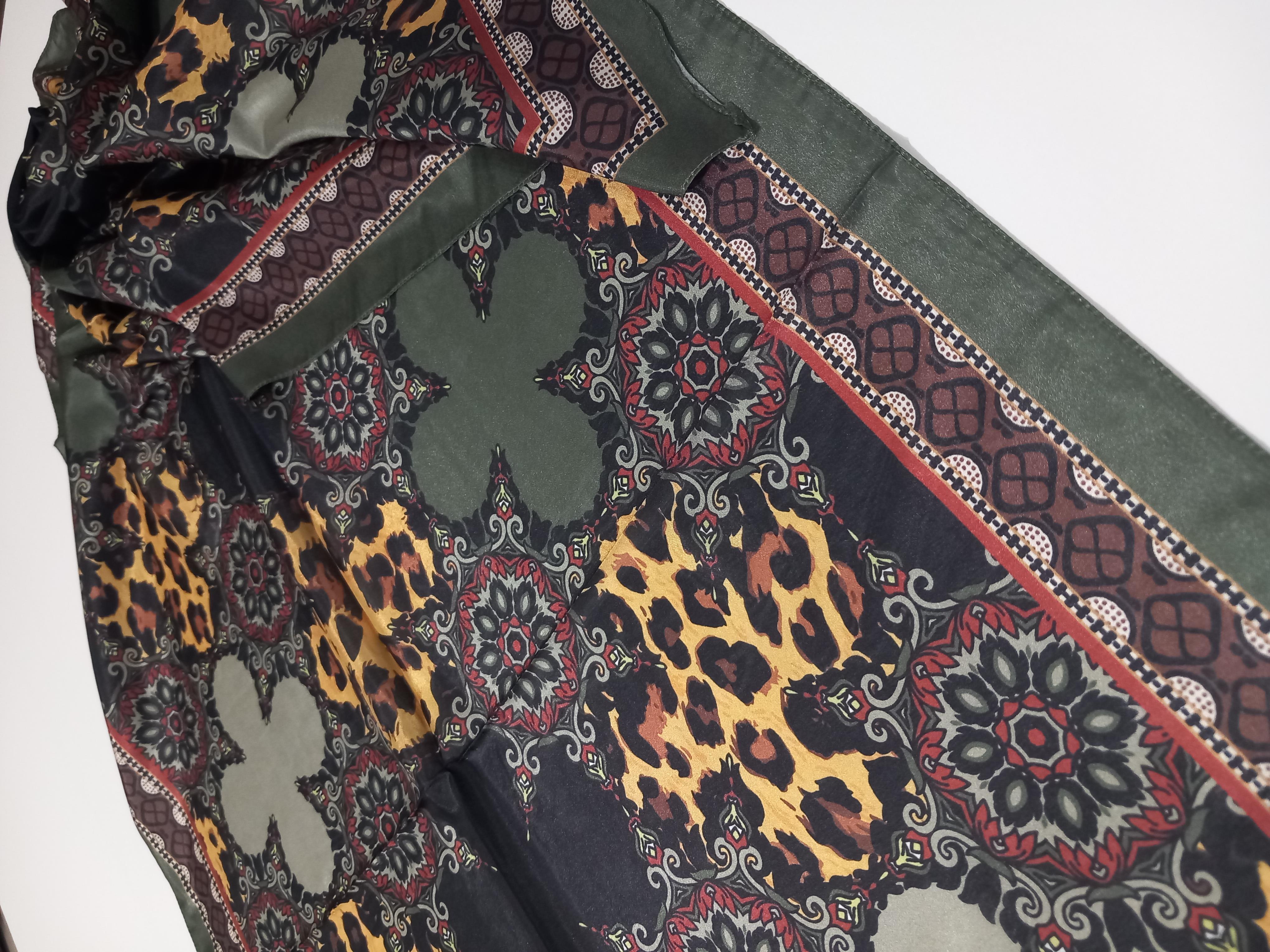 Harem Scarf Brisa Dijital Yeşil Leopar Etnik Desen Şal-7501-531-KVS0593