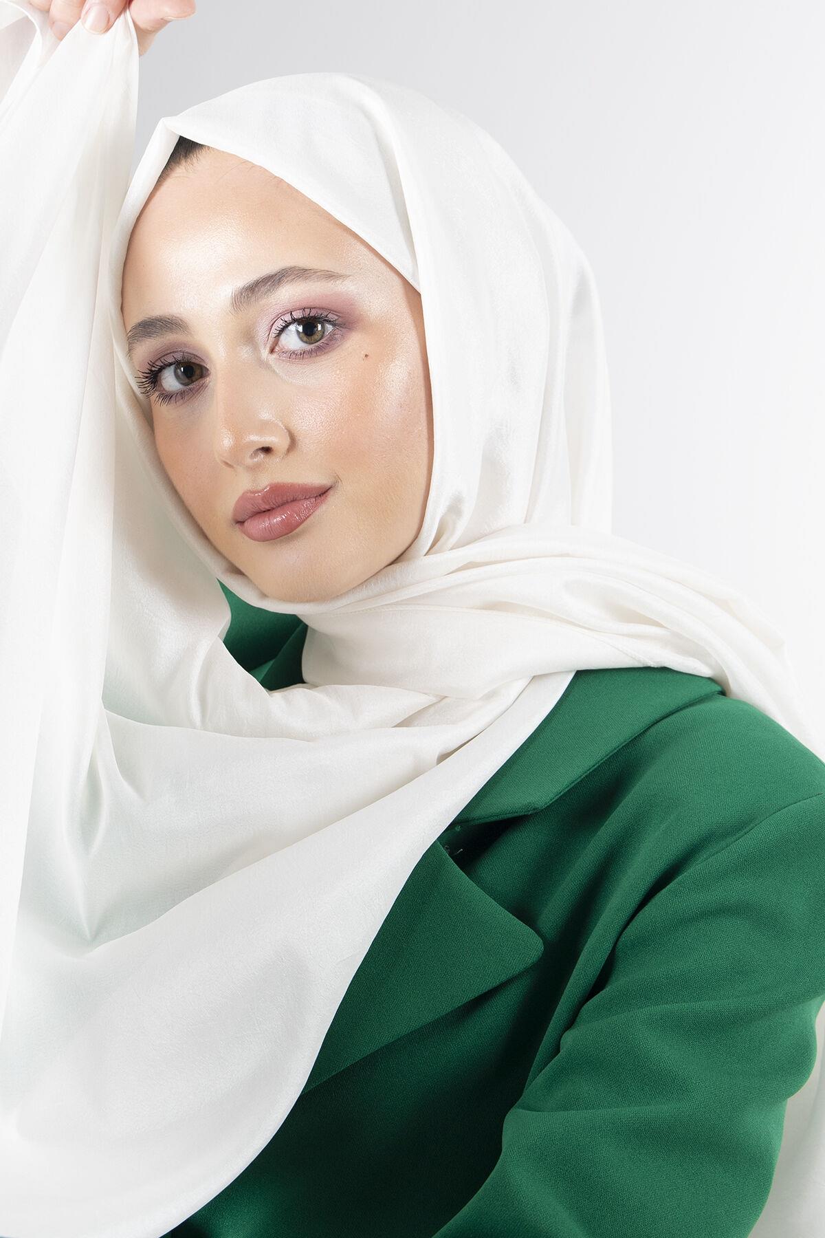 Harem Scarf Brisa Vual Ekru Düz Renk Şal-1197-147-KVS0606