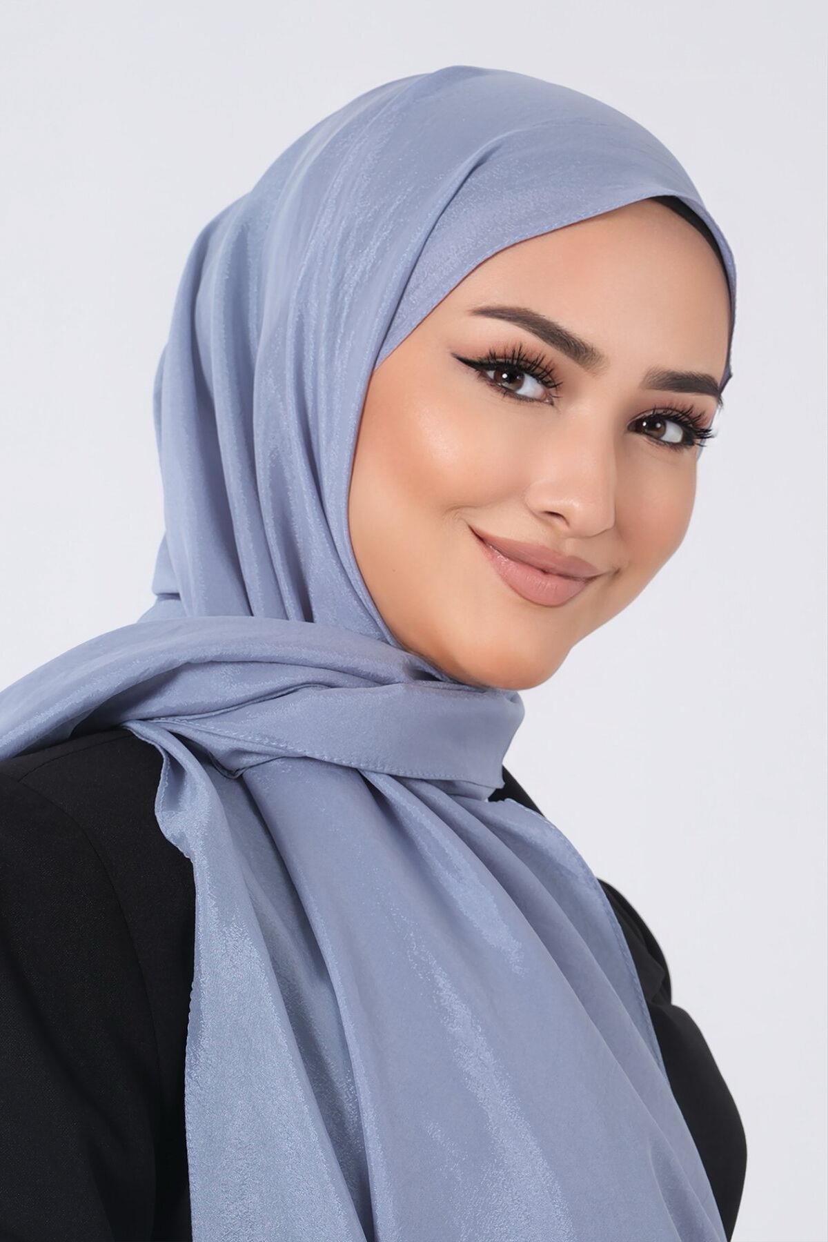 Harem Scarf Brisa Vual Kot Mavi Düz Renk Şal-1197-565-KVS0595
