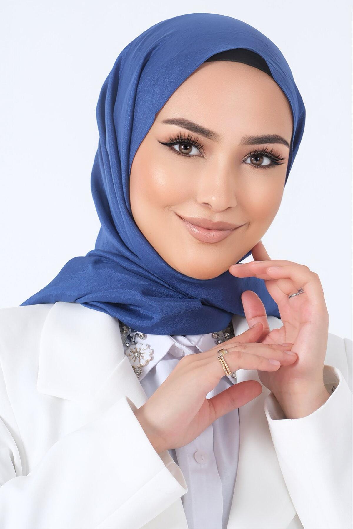 Harem Scarf Brisa Vual Parliament Mavi Düz Renk Şal-1197-311-KVS0599