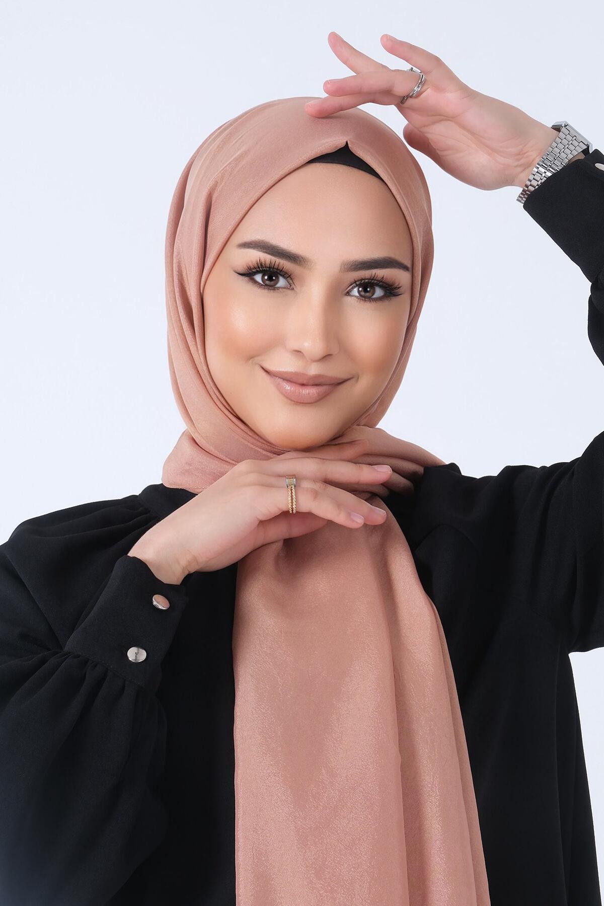 Harem Scarf Brisa Vual Şeftali Düz Renk Şal-1197-496-KVS0610