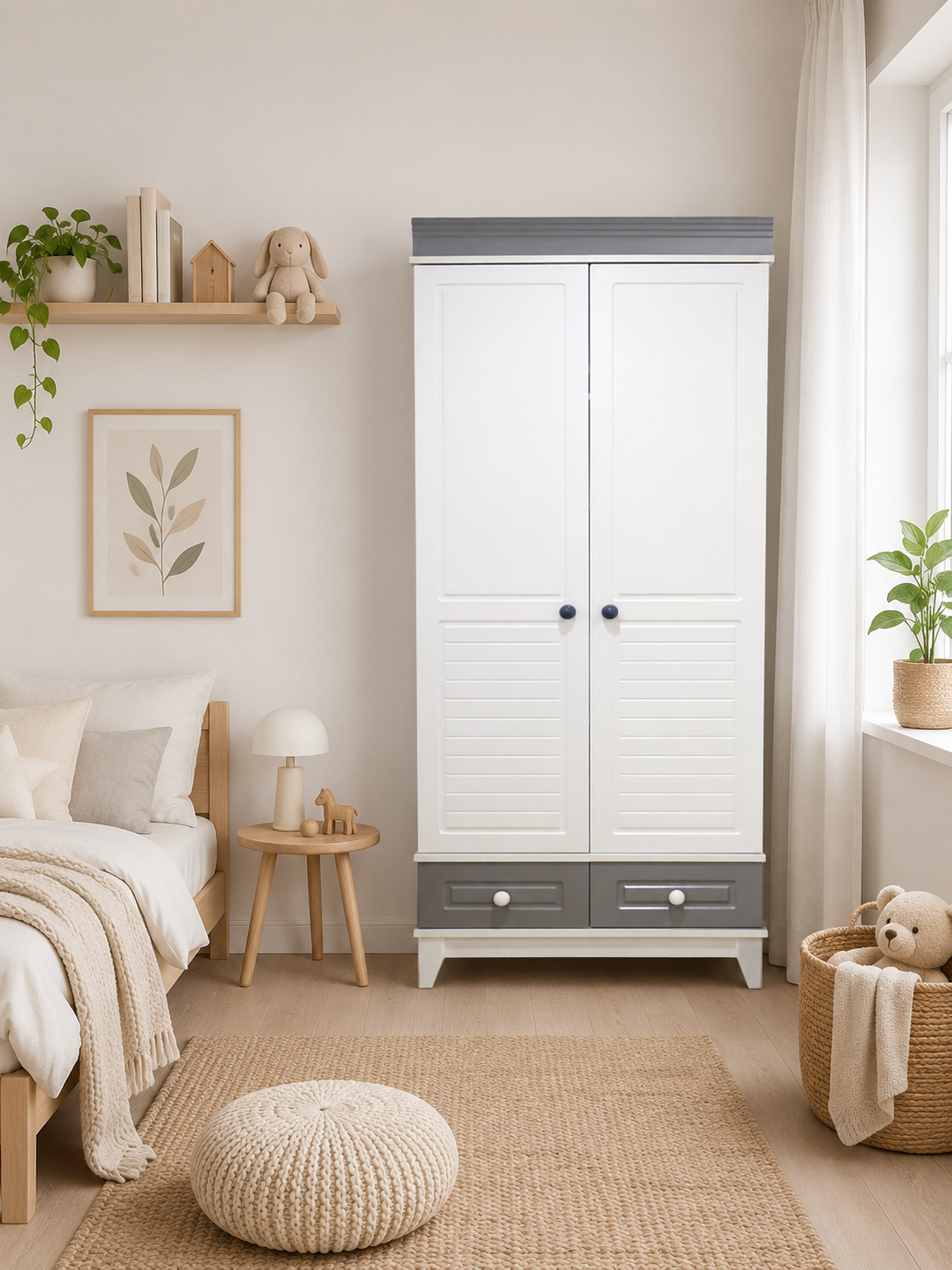 Stella Full MDF 2 Kapılı Bebek & Çocuk Gardırop
