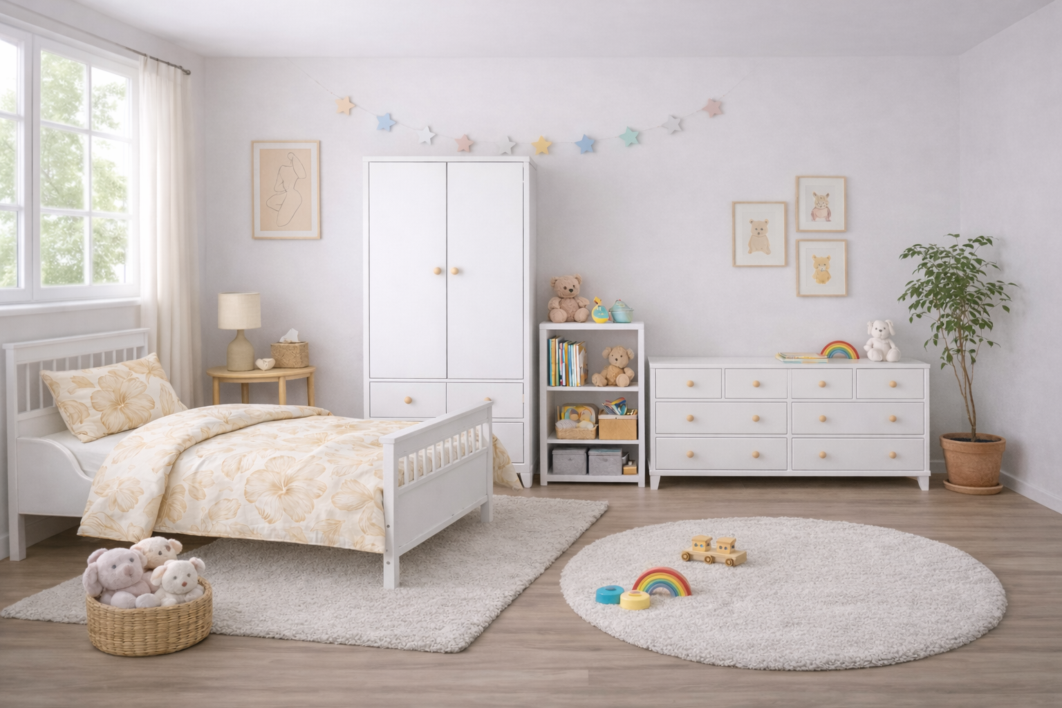  %100 MDF Bonnie Maxi Bebek Odası ( 2 Kapılı Dolap & 8 Çekmeceli Şifonyer & 90x190 Yavrusuz Karyola)