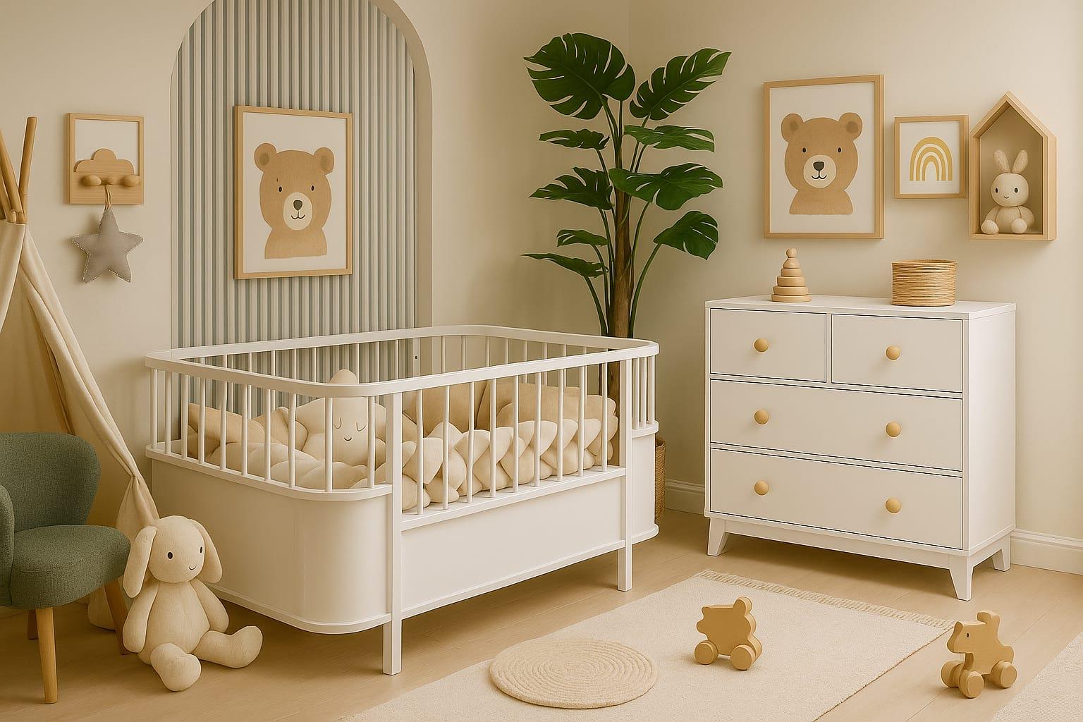 %100 MDF Bonnie 4 Çekmeceli Şİfonyer & %100 MDF Bohem 80x130 cm ( 80x180 cm ) Büyüyen Beşik