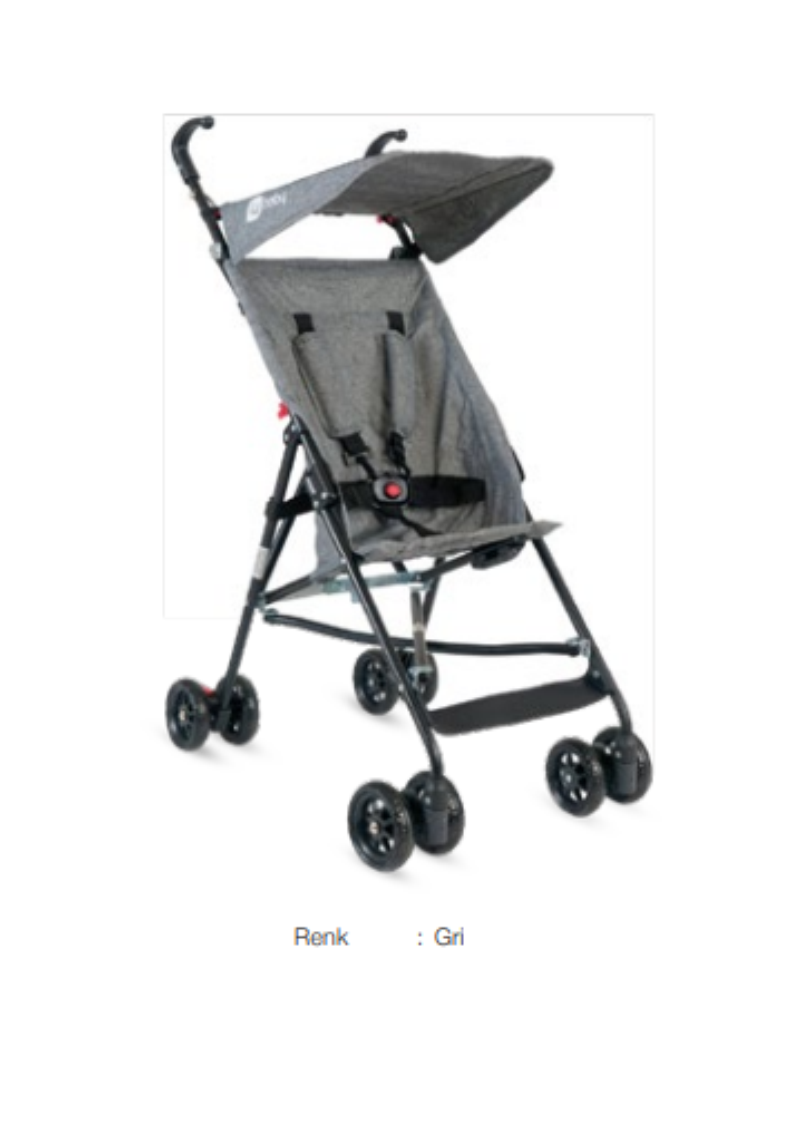 4Baby Gri Pratik Baston Bebek Arabası